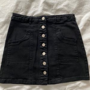 Black button up skirt